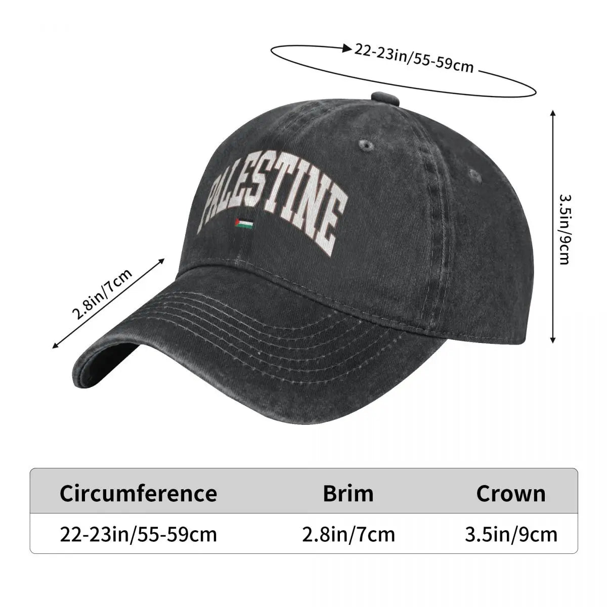 Palestine Flag Men Women Baseball Caps Distressed Washed Caps Hat Vintage Outdoor Workouts Headwear